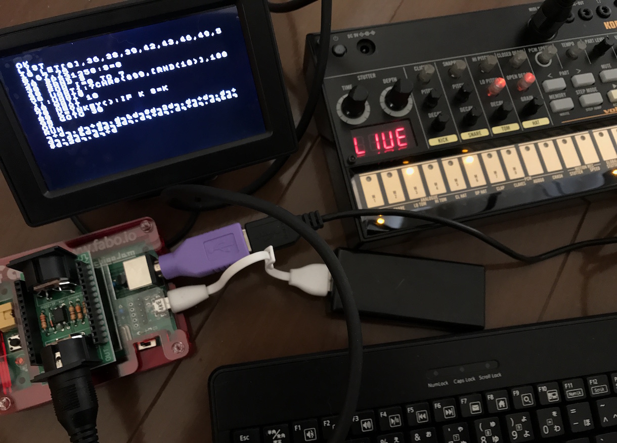 MIDI Random Rhythm Machine with volca beats x IchigoJam